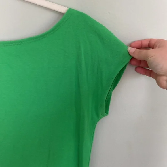 Free People Beach Green short sleeve mini dress with low back size large - Picture 4 of 7